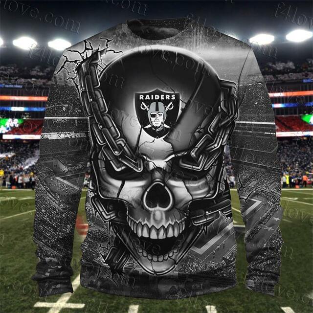 Oakland Raiders Jersey 3D Hoodie Nfl Fans 3D Sweatshirt Skull