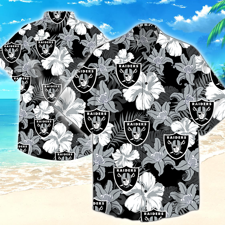 Nfl Las Vegas Raiders Hawaiian Shirt Tropical Flower Pattern