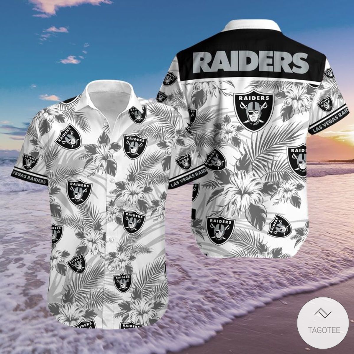 Oakland Raiders NFL And Flowers Short Sleeves Hawaiian Shirt