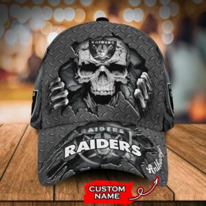 Las Vegas Raiders 3D Cap SKULL NFL Custom Name