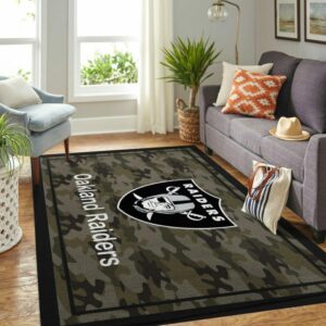 Camo Camouflage Oakland Raiders Nfl Limited Edition Rug Carpet Room Carpet