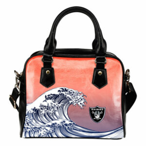 Enormous Wave Fancy Logo Oakland Raiders Shoulder Handbags