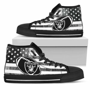 Flag Rugby Oakland Raiders High Top Shoes