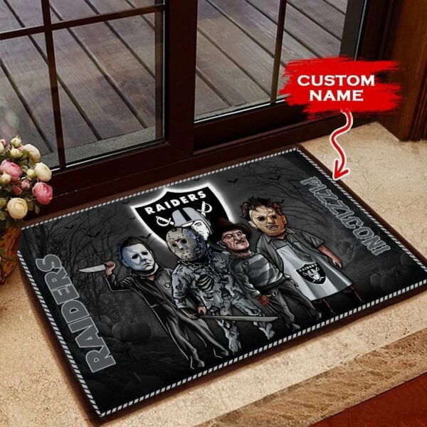 Las Vegas Raiders 3D Doormats Halloween NFL Custom Name