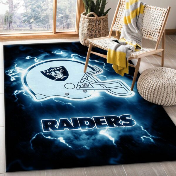 Las Vegas Raiders NFL Area Rug Bedroom Rug Christmas Gift US Decor