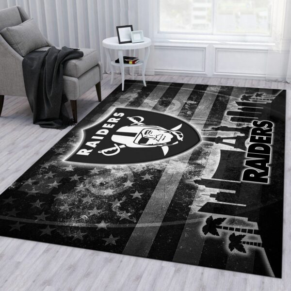 Las Vegas Raiders Nfl Area Rug For Christmas Living Room Rug Christmas Gift US Decor