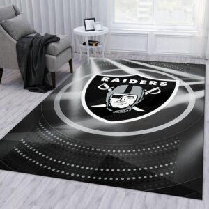 Las Vegas Raiders NFL Area Rug Living Room Rug Family Gift US Decor