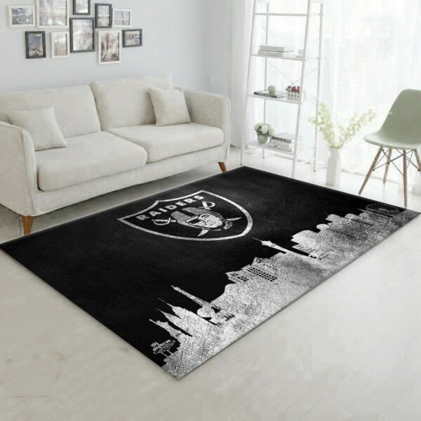 Las Vegas Raiders Skyline NFL Area Rug Bedroom Christmas Gift US Decor