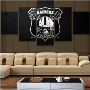 Oakland Raiders 1 – Sport 5 Panel Canvas Art Wall Decor