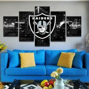 Oakland Raiders 2 – Sport 5 Panel Canvas Art Wall Decor
