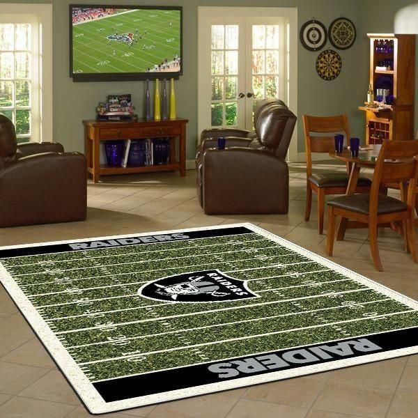 Oakland Raiders Football Rug