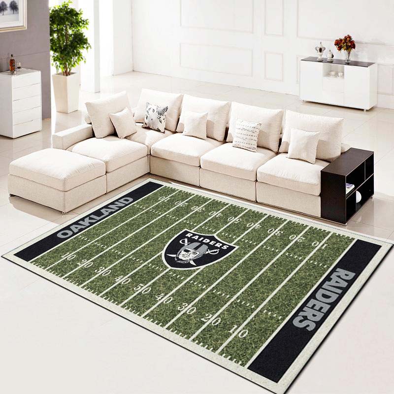 Oakland Raiders Football Rug