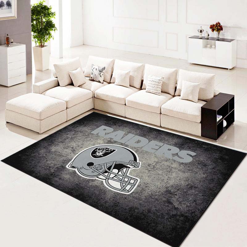 Oakland Raiders Football Rug