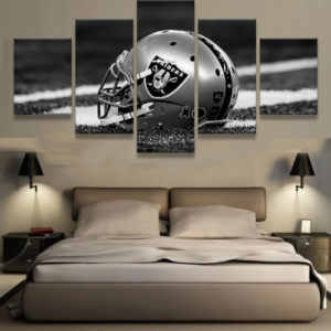 Oakland Raiders Helmet Football – Sport 5 Panel Canvas Art Wall Decor