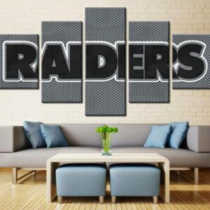 Oakland Raiders – Nature 5 Panel Canvas Art Wall Decor