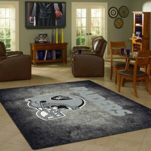 Las Vegas Raiders NFL Area Rug Living Room Rug Family Gift US