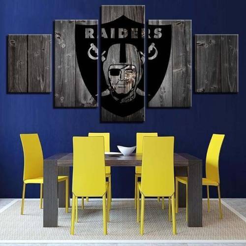 Oakland Raiders Nfl Logo – Sport 5 Panel Canvas Art Wall Decor ...