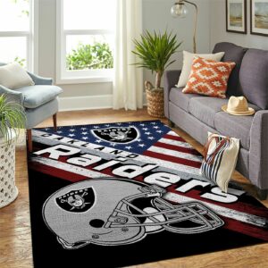 Las Vegas Raiders NFL Area Rug Living Room Rug Family Gift US