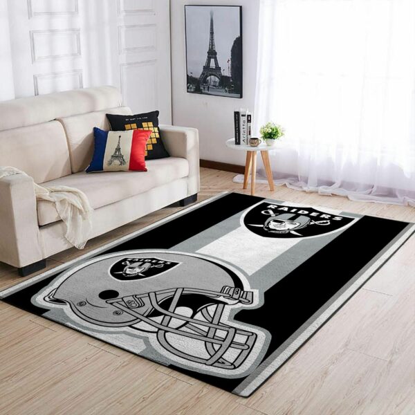 Oakland Raiders Nfl Team Logo Helmet Nice Gift Home Decor Rectangle Area Rug