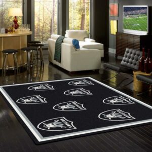 Oakland Raiders Repeat Carpet Living Room Rugs