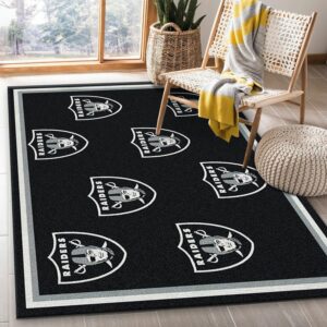 33.75 x 42.5 Las Vegas Raiders Man Cave All-Star Black Rectangle Mat -  Floor Rug - Area Rug - NFL