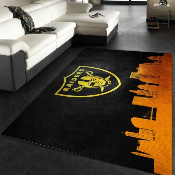 Oakland Raiders Skyline NFL Team Rug bedroom