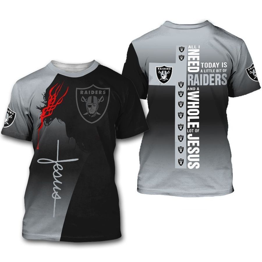 NFL Las Vegas Raiders Men Women Tshirt 3D Print Black