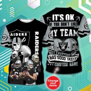 NFL Las Vegas Raiders Men Women Tshirt 3D Print Black