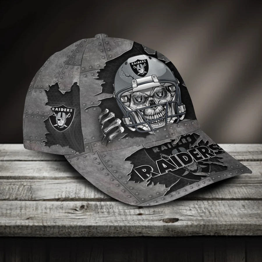 Las Vegas Raiders Skull Wings All Over Print 3D Baseball Cap