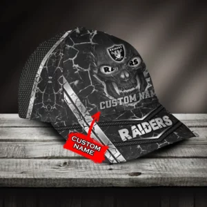 Las Vegas Raiders 3D NFL Lava Skull Classic Cap Custom Name