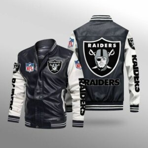 Las Vegas Raiders Leather Jacket 3 Thermal Plush
