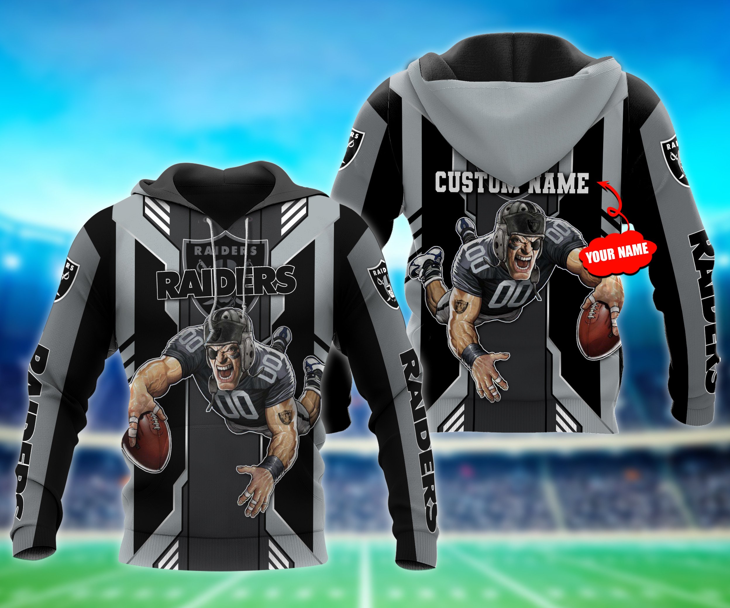 Oakland Raiders Teams Las Vegas Raiders 3D Hoodie All Over Printed