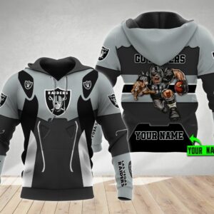 Las Vegas Raiders Nfl 3D Hoodie Personalized Metal Mascot
