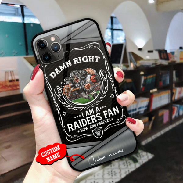 Las Vegas Raiders NFL Damn Right Personalized Glass Phone Case