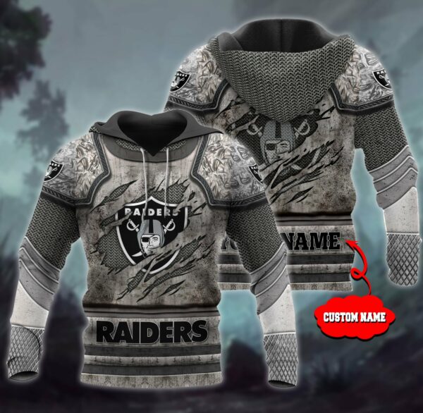 Las Vegas Raiders NFL Personalized 3D Metal Hoodie