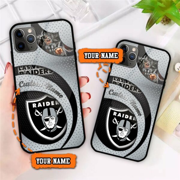 Las Vegas Raiders NFL Personalized Glass Phone Case