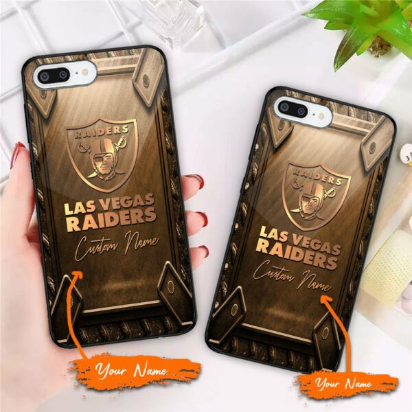 Las Vegas Raiders NFL Personalized Glass Phone Case Gift For Fans