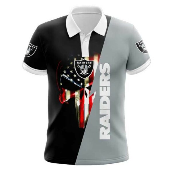 Las Vegas Raiders Skull 3D Polo Shirt