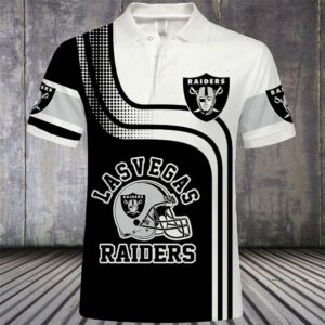 Oakland Raiders Button Up Polo Shirt New Style
