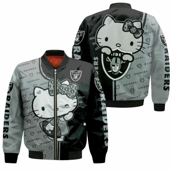 Oakland Raiders Hello Kitty Fan 3d Jersey Bomber Jacket