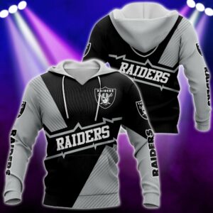 Oakland Raiders NFL All-over Print Hoodie T-Shirt Zip Hooded Sweatshirt