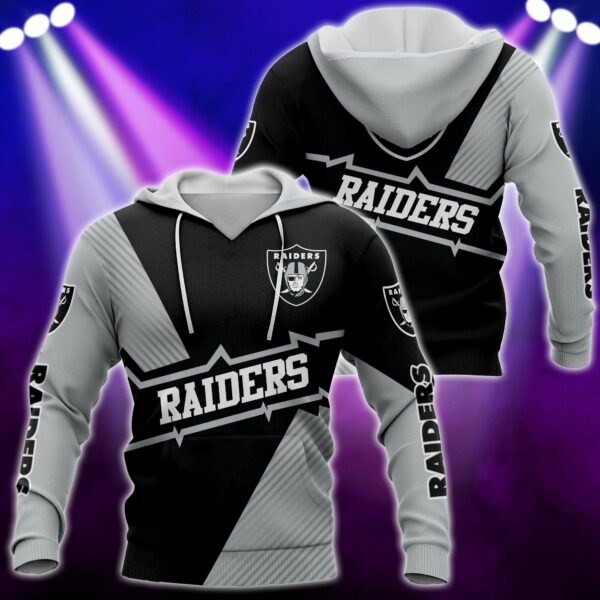 Oakland Raiders NFL All-over Print Hoodie T-Shirt Zip Hooded Sweatshirt