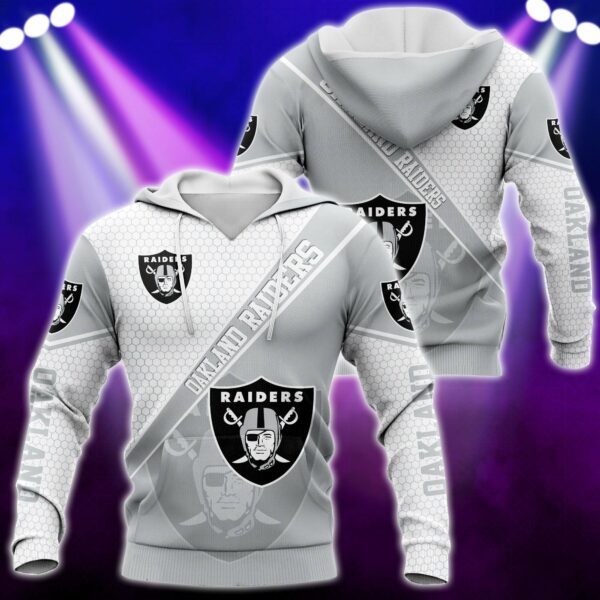 Oakland Raiders NFL All-over Print Hoodie T-Shirt Zip Hooded