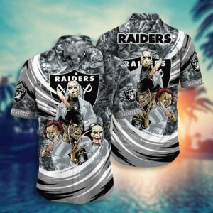 Oakland Raiders NFL Halloween Horror Movies Hawaiian Shirt