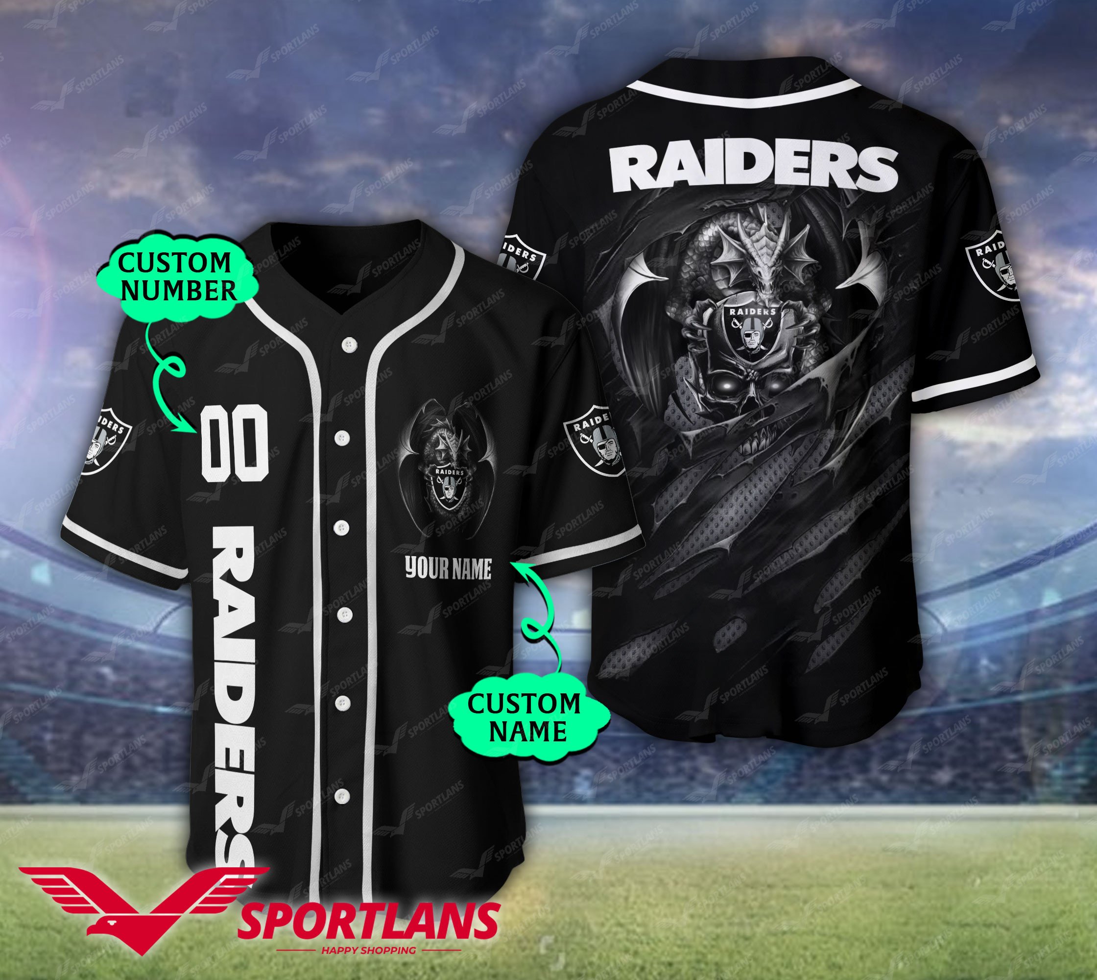 4xl custom raiders jersey