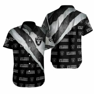 NFL Las Vegas Raiders with White Louis Vuitton Logo Gray Hawaiian Shirt