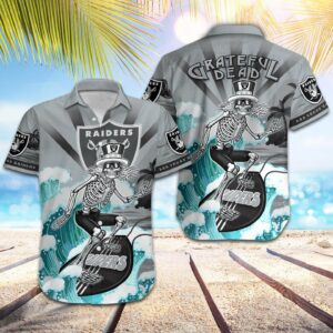 Camo Pattern Nfl Las Vegas Raiders Hawaiian Shirt Football Gift