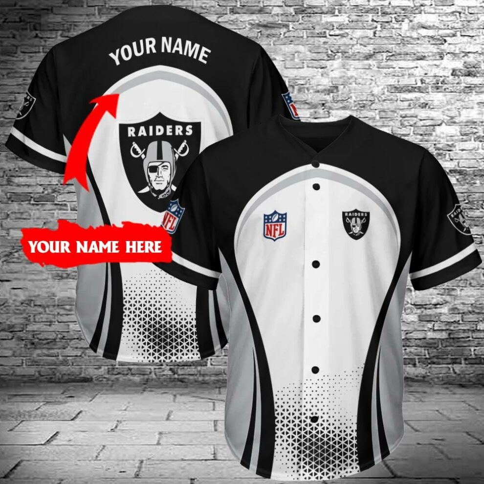 Oakland Raiders NFL Personalized Custom Baseball Jersey